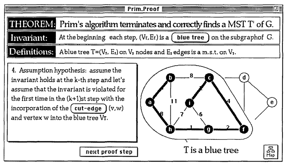Step 4 in proof of Prim's algorithm.